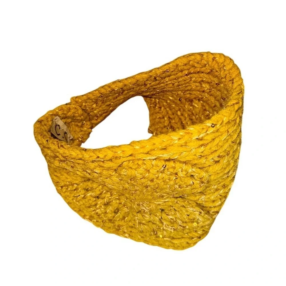 C.C Exclusives Women Chunky Knit Headband Ear Warmer Gold Sequin Twist lot of 12